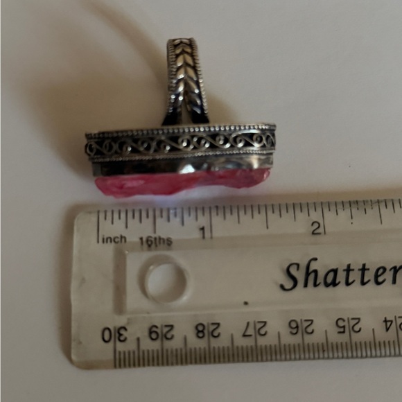 New Artesian Angel Aura Quartz Statement Ring 925 Sterling Silver (Stamped) - Picture 15 of 16